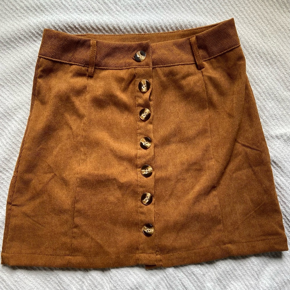 Brown button down skirt